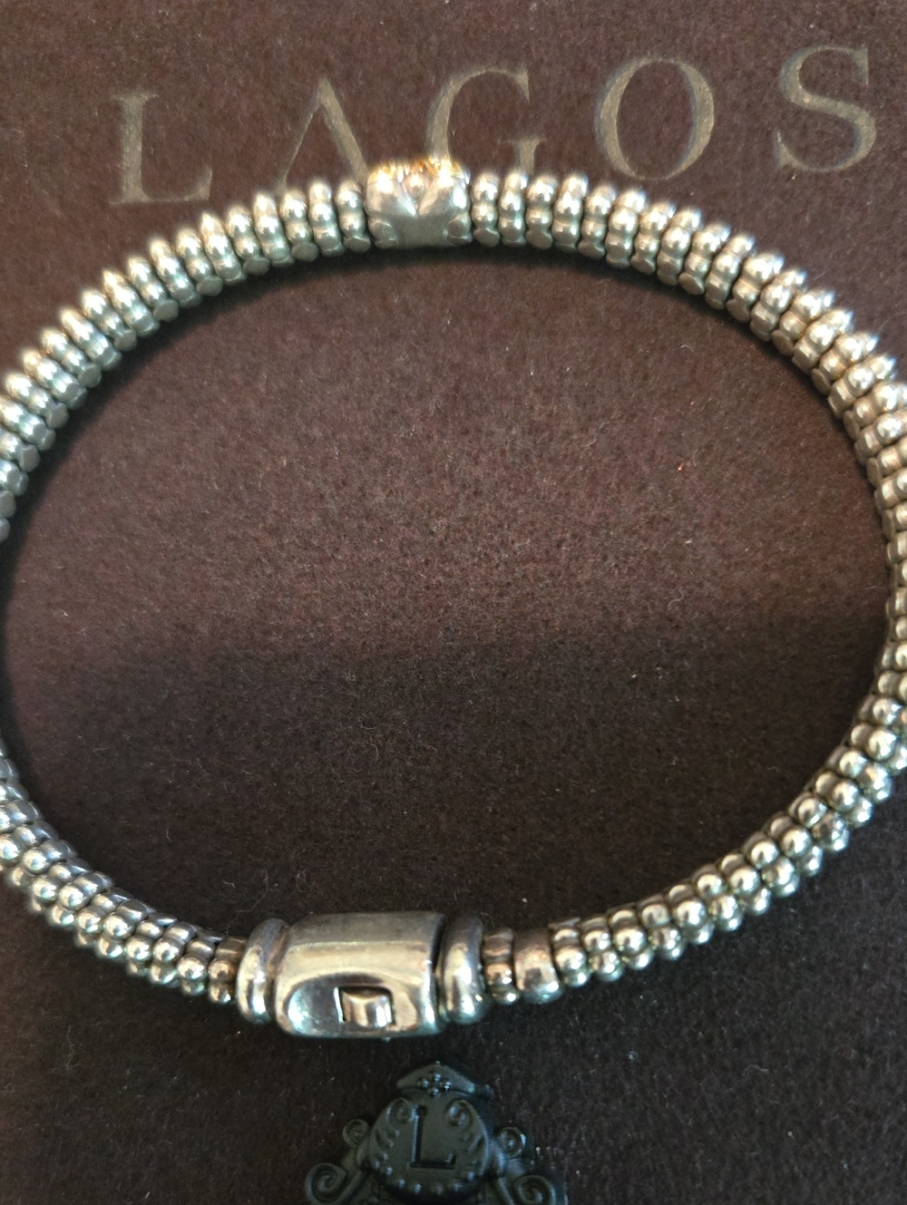 LAGOS Silver Beaded Bracelet WITH DIAMOND ACCENT